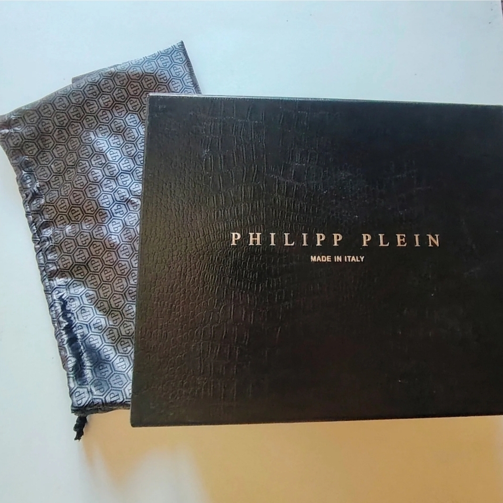 Philipp Plein Black and Silver Clutch Shoulderbag with Edgy Glamour $2200 - Picture 7 of 12
